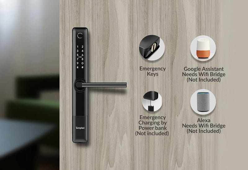 Simpled  Slim Series Smart Lock (Matte Black)